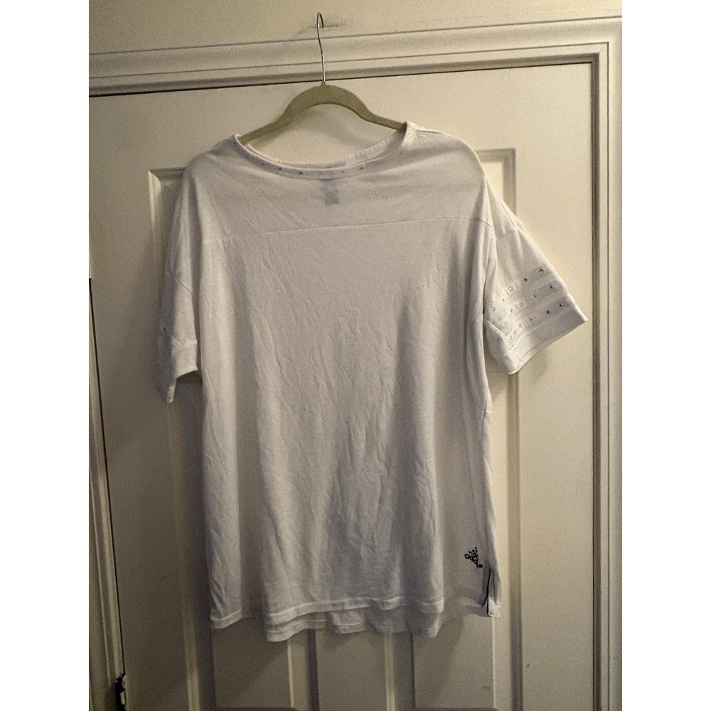 Adidas Women's White Shirt With Rhinestones No Tag Best For Size XL PTP 25.5"